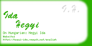 ida hegyi business card